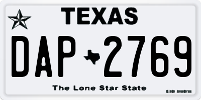 TX license plate DAP2769