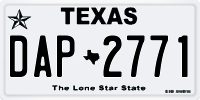 TX license plate DAP2771