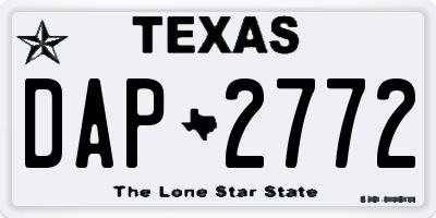 TX license plate DAP2772