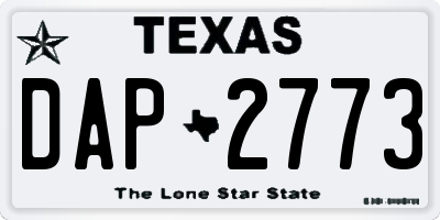 TX license plate DAP2773