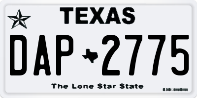 TX license plate DAP2775