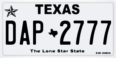 TX license plate DAP2777