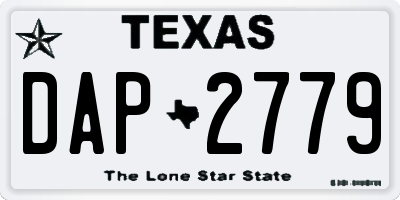 TX license plate DAP2779