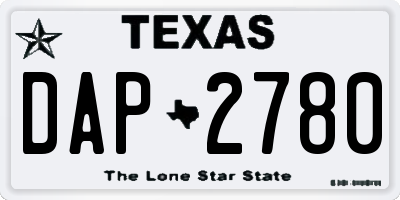 TX license plate DAP2780
