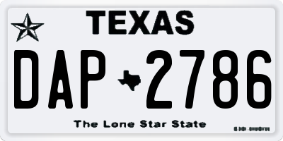 TX license plate DAP2786