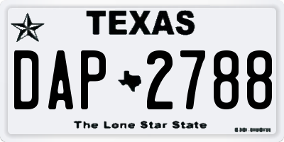 TX license plate DAP2788