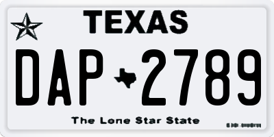 TX license plate DAP2789