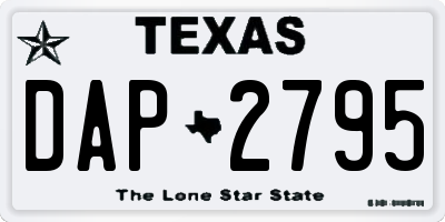 TX license plate DAP2795