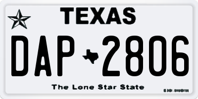 TX license plate DAP2806
