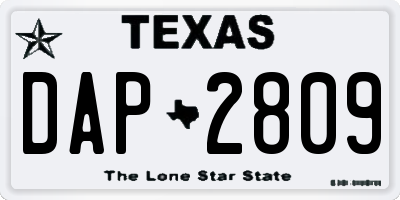 TX license plate DAP2809
