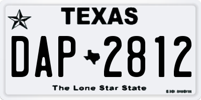 TX license plate DAP2812