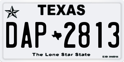 TX license plate DAP2813