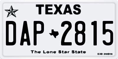 TX license plate DAP2815