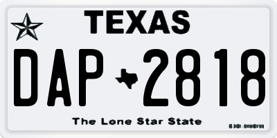 TX license plate DAP2818