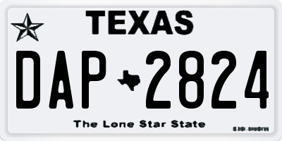TX license plate DAP2824
