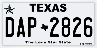 TX license plate DAP2826
