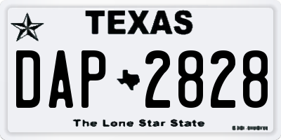 TX license plate DAP2828