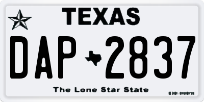 TX license plate DAP2837