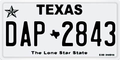 TX license plate DAP2843