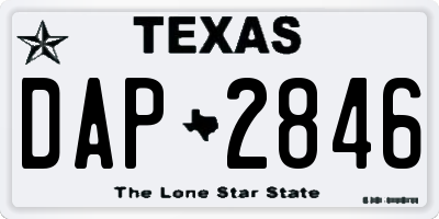 TX license plate DAP2846