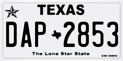 TX license plate DAP2853