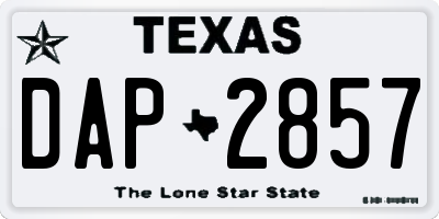 TX license plate DAP2857