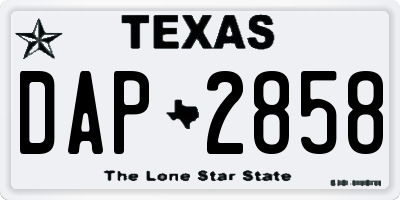 TX license plate DAP2858