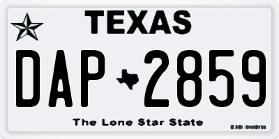TX license plate DAP2859