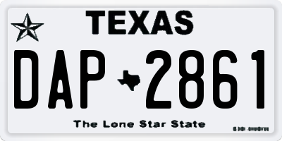 TX license plate DAP2861