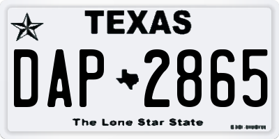 TX license plate DAP2865