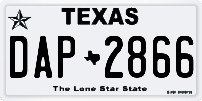 TX license plate DAP2866