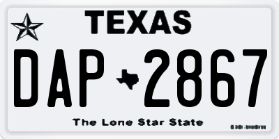 TX license plate DAP2867