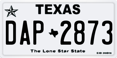 TX license plate DAP2873