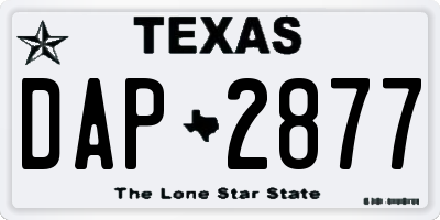 TX license plate DAP2877