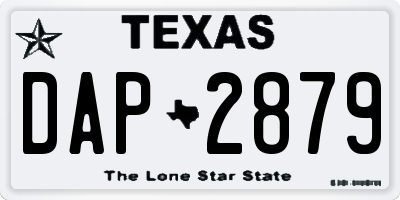 TX license plate DAP2879