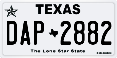 TX license plate DAP2882