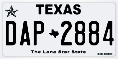 TX license plate DAP2884