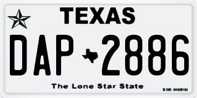 TX license plate DAP2886