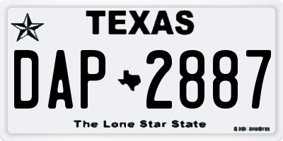 TX license plate DAP2887