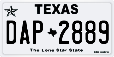 TX license plate DAP2889