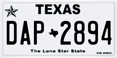 TX license plate DAP2894