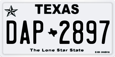 TX license plate DAP2897