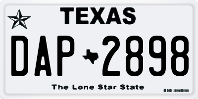 TX license plate DAP2898