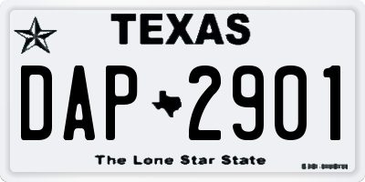 TX license plate DAP2901