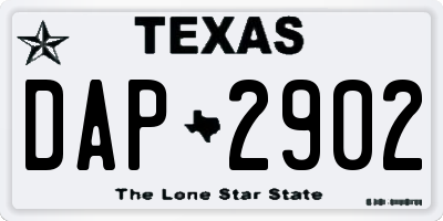 TX license plate DAP2902