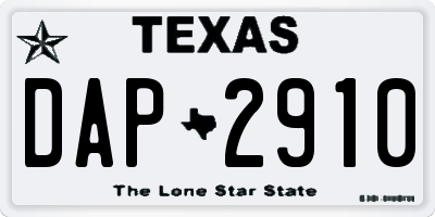 TX license plate DAP2910
