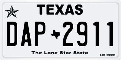 TX license plate DAP2911