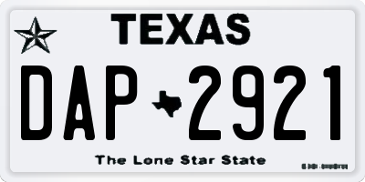 TX license plate DAP2921