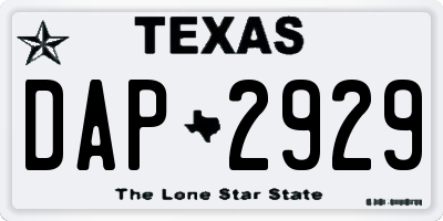 TX license plate DAP2929