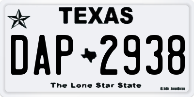 TX license plate DAP2938